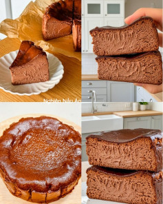 Bánh Phô Mai Chocolate Basque Tan Chảy Đậm Đà