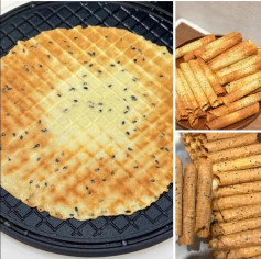 Bánh Trứng Cuộn Mè Đen Giòn Rụm Thơm Ngon