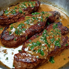 Bife Suculento ao Molho Cremoso de Alho