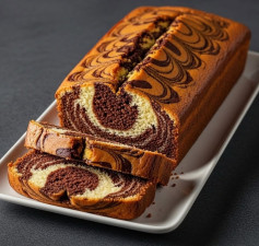 Bizcocho Marmolado de Vainilla y Chocolate Esponjoso