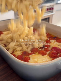 Blistered Tomato Ricotta Rotini with Basil Bliss