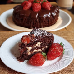Bolo de Chocolate com Leite Ninho e Morangos: Doce Tentação de Sabor