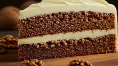 Bolo de Nozes com Creme Suave de Cream Cheese