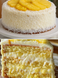 Bolo Trufado de Abacaxi Tropical e Cremoso