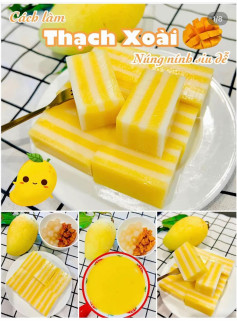 Cách làm thạch xoài nhiều lớp siêu dễ ~ Ăn là mê