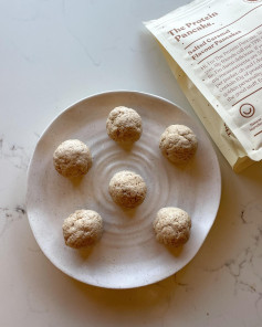 Caramel Cinnamon Pancake Protein Bites