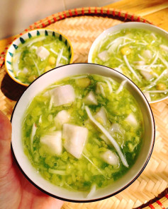 Chè Cốm Dừa Khoai Môn Hạt Sen Xanh Mát Thơm Ngon