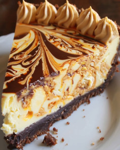 Cheesecake de Caramelo e Chocolate com Crosta de Brownie