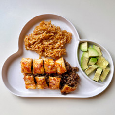 Cheesy Beef Enchiladas with Spanish Rice & Avocado Delight
