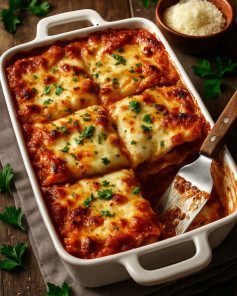 Cheesy Beef Lasagna Delight