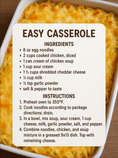 Cheesy Chicken Comfort Casserole Delight