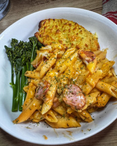 Cheesy Spicy Sausage Pasta Delight