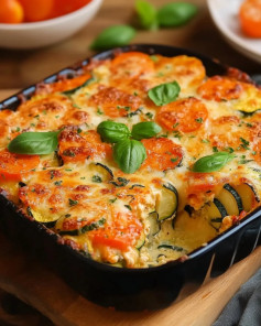 Cheesy Zucchini Delight with Creamy Tomato Medley