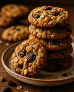 Chewy Oatmeal Raisin Comfort Cookies