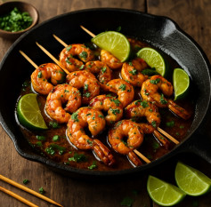 Chili-Lime Garlic Butter Shrimp Skewers Delight
