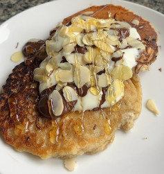 Choco-Banana Oat Delight Pancakes