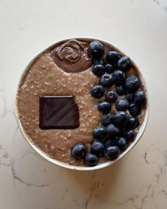 Choco Blueberry Protein Oats Delight