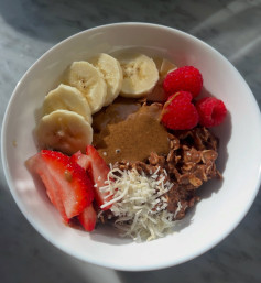 Chocolate Banana Bliss Overnight Oats with Berry Delights