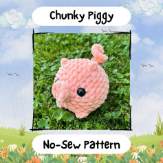Chunky Piggy No-Sew Crochet Pattern for Beginners