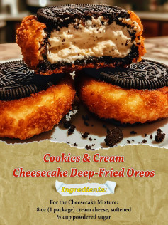 Cookies & Cream Cheesecake Deep-Fried Oreos