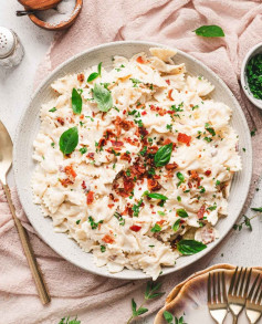 Creamy Bacon Bowtie Pasta Delight