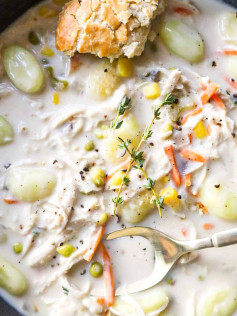 Creamy Chicken Gnocchi Pot Pie Soup Delight