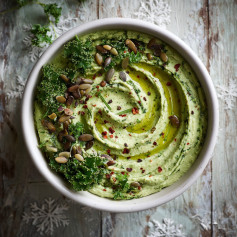 Creamy Kale and Sunflower Seed Pesto Bean Dip