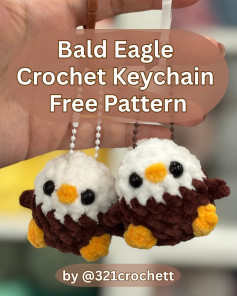 Create Adorable Bald Eagle Crochet Keychains with This Free Pattern