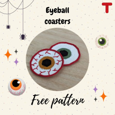Create Spooky Eyeball Coasters with this Free Crochet Pattern