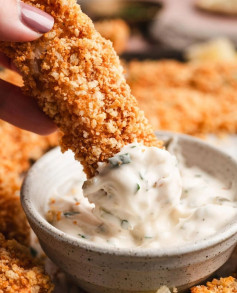 Crispy Baked Cod Sticks with Zesty Lemon Dip