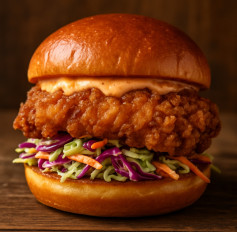 Crispy Chicken Delight with Spicy Slaw Crunch