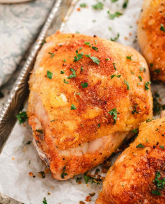 Crispy Herb-Infused Baked Chicken Thighs Delight