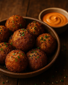 Crispy Kimchi Cheddar Arancini Delight