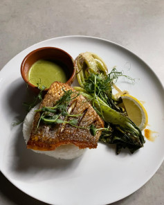 Crispy Thai Green Curry Fish with Aromatic Rice