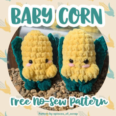 Crochet Baby Corn Amigurumi - Free No-Sew Pattern