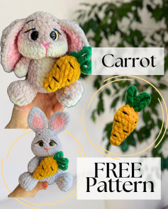 Crochet Bunny with Carrot Free Pattern for Beginners