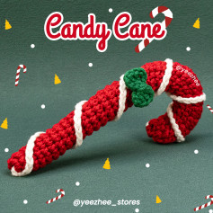 Crochet Candy Cane Pattern with Festive Design