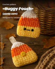 Crochet Candy Corn Huggy Pouch Pattern for Beginners