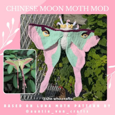 Crochet Chinese Moon Moth: A Colorful Yarn Creation