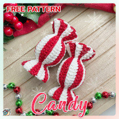 Crochet Christmas Candy Free Pattern for Beginners