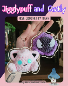 Crochet Cute Jigglypuff and Gastly Keychain Patterns