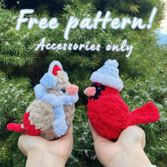Crochet Cute Winter Bird Accessories Free Pattern