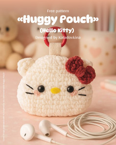 Crochet Huggy Pouch Pattern Inspired by Hello Kitty