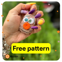Crochet Keychain Pattern for Cute Animal Face Design