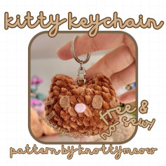 Crochet Kitty Keychain Pattern - Free and No Sew Tutorial