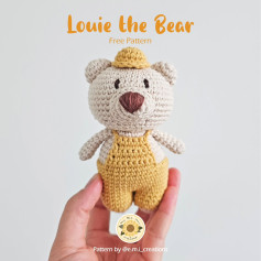 Crochet Louie the Bear Amigurumi Free Pattern Tutorial