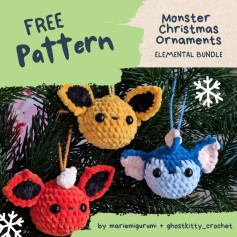 Crochet Monster Christmas Ornaments Free Pattern for Festive Decoration