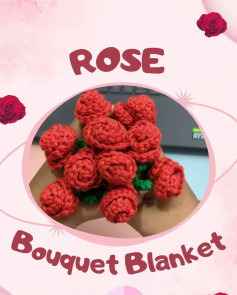Crochet Pattern for a Beautiful Rose Bouquet Blanket