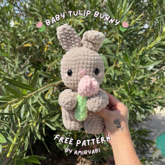 Crochet Pattern for Adorable Baby Tulip Bunny Plush Toy