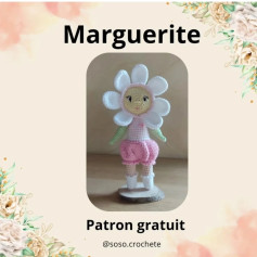 Crochet Pattern for Adorable Flower Doll Marguerite